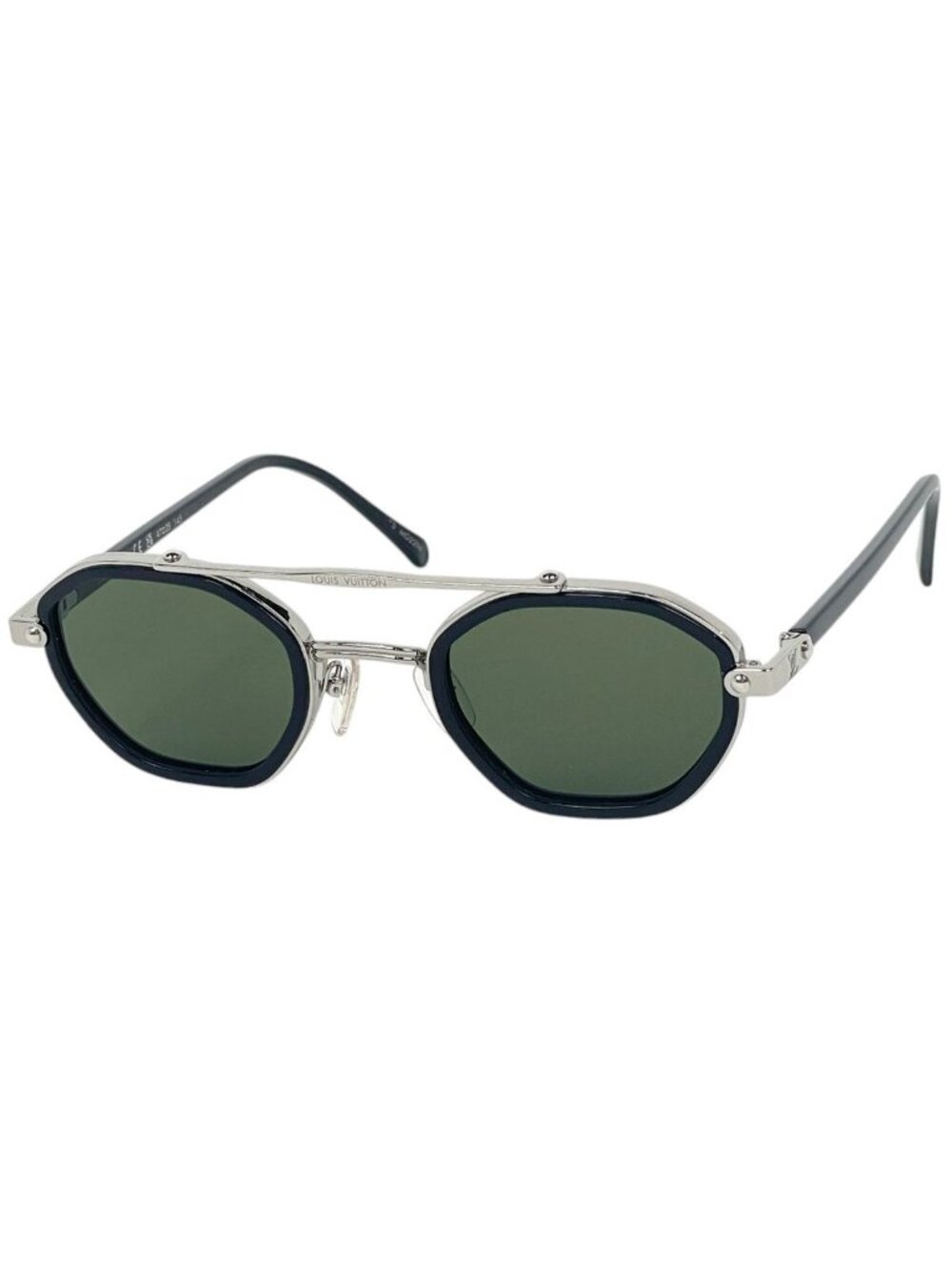 Louis Vuitton Sunglasses LV Signature Duo Round Metal Acetate Black Eyewear